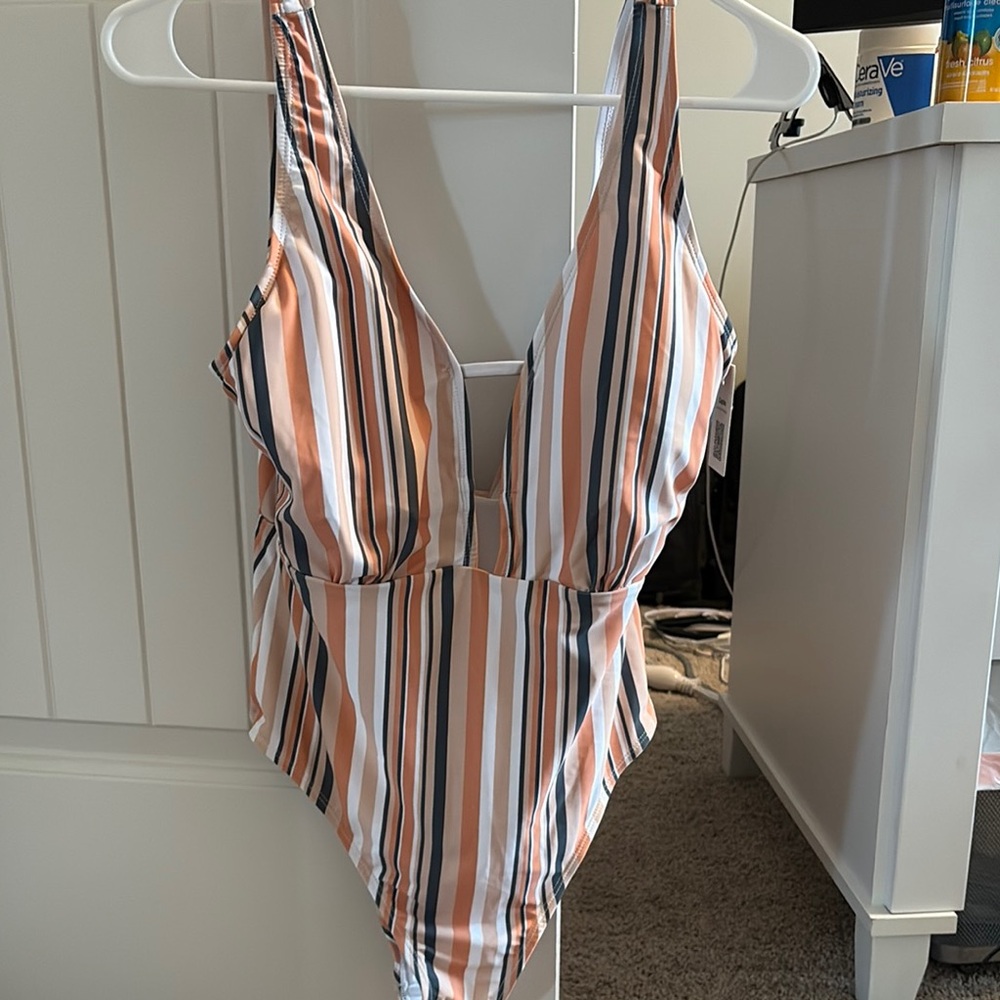 NWT Striped One-Piece Swimsuit